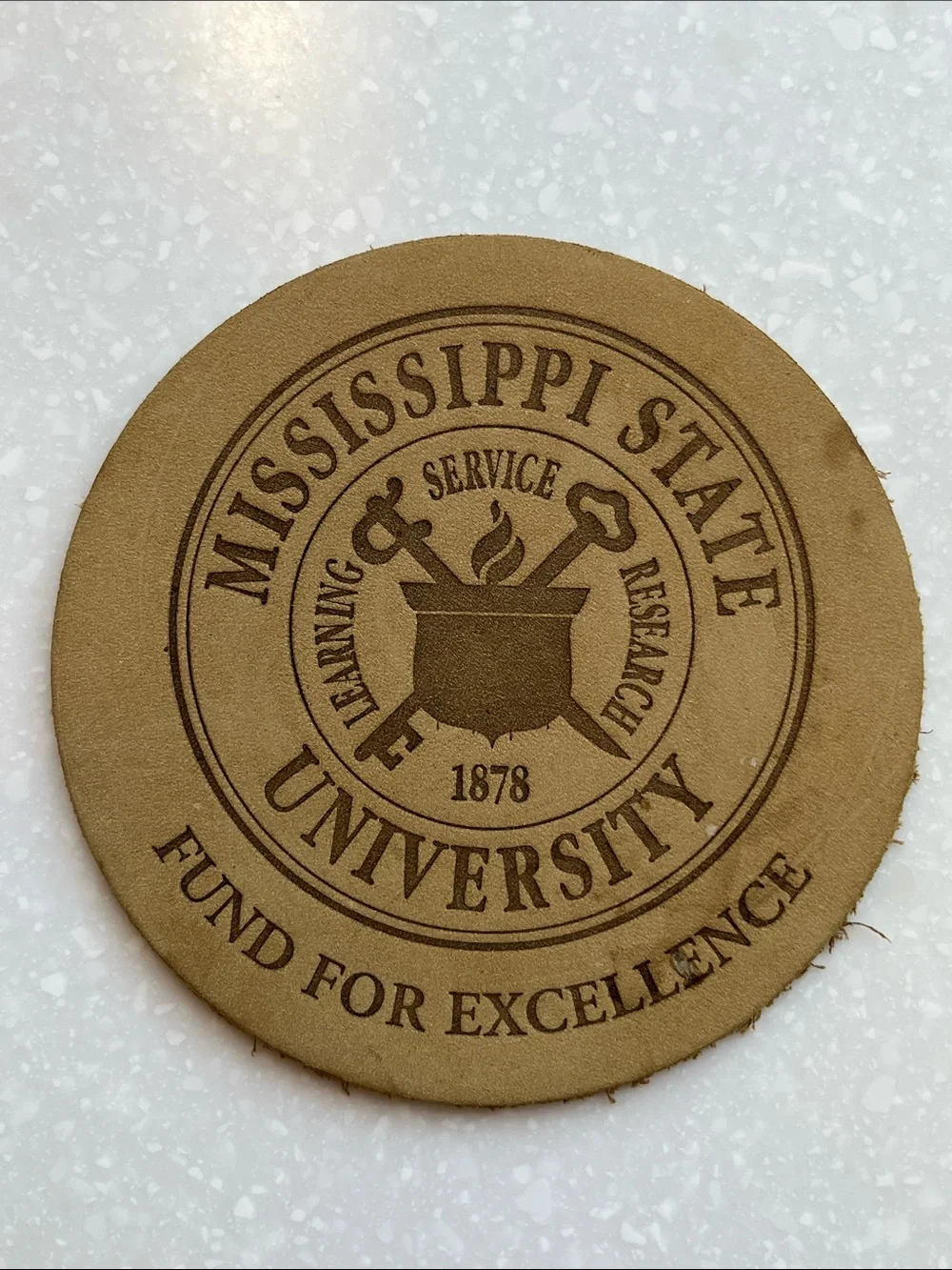Mississippi State University Leather Coasters Set of 2 Vintage